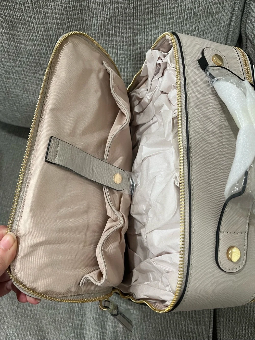 Calpak Kaya Faux-Leather Laptop Backpack - Limited Edition Stone Color